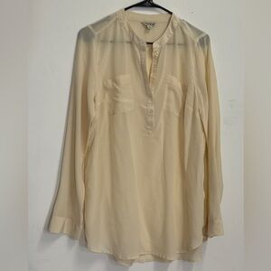 Lucky brand button down sheer blouse